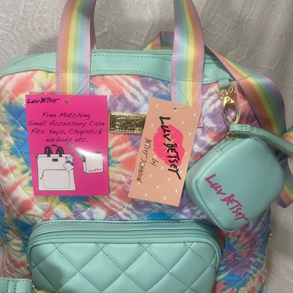 Betsey Johnson tie tye dye die teal backpack back pack rainbow Luv Womans bag main image 4